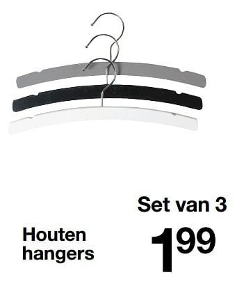 Aanbiedingen Houten hangers set van 3 - Huismerk - Zeeman  - Geldig van 03/02/2018 tot 10/02/2018 bij Zeeman