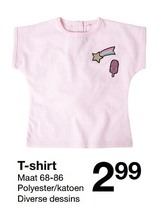 Aanbiedingen T-shirt - Huismerk - Zeeman  - Geldig van 03/02/2018 tot 21/07/2018 bij Zeeman