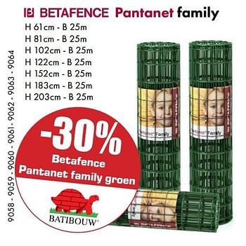 Aanbiedingen -30% betafence pantanet family groen - Betafence - Geldig van 19/02/2018 tot 31/03/2018 bij Multi Bazar