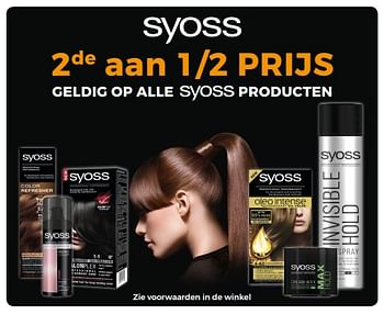 Aanbiedingen Syoss 2de aan 1-2 prijs geldig op alle syoss producten - Syoss - Geldig van 20/02/2018 tot 20/03/2018 bij Supra Bazar