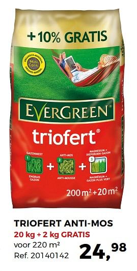 Aanbiedingen Triofert anti-mos - Evergreen - Geldig van 20/02/2018 tot 20/03/2018 bij Supra Bazar