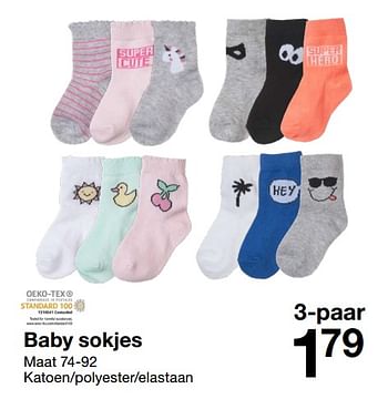 Aanbiedingen Baby sokjes - Huismerk - Zeeman  - Geldig van 03/03/2018 tot 16/03/2018 bij Zeeman