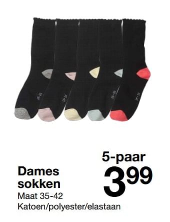 Aanbiedingen Dames sokken - Huismerk - Zeeman  - Geldig van 03/03/2018 tot 16/03/2018 bij Zeeman