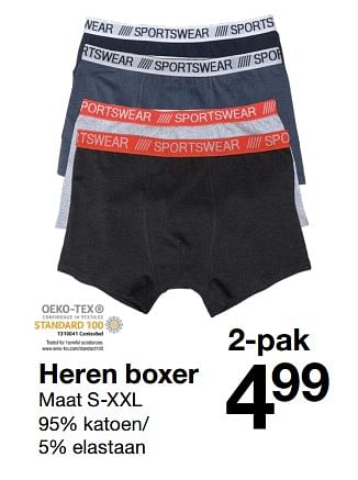 Aanbiedingen Heren boxer - Huismerk - Zeeman  - Geldig van 03/03/2018 tot 16/03/2018 bij Zeeman