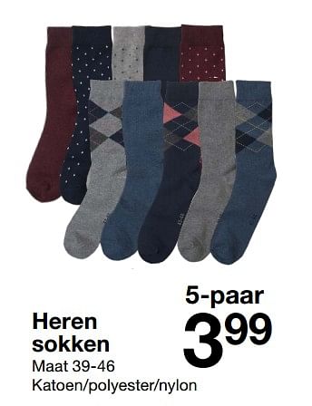Aanbiedingen Heren sokken - Huismerk - Zeeman  - Geldig van 03/03/2018 tot 16/03/2018 bij Zeeman