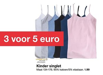 Aanbiedingen Kinder singlet - Huismerk - Zeeman  - Geldig van 03/03/2018 tot 16/03/2018 bij Zeeman