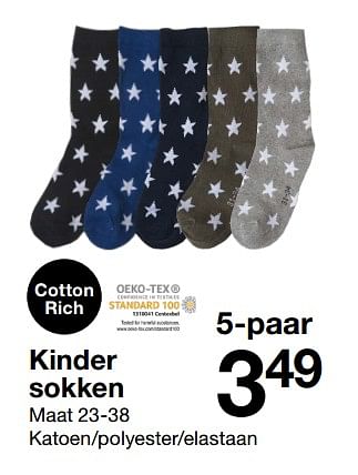 Aanbiedingen Kinder sokken - Huismerk - Zeeman  - Geldig van 03/03/2018 tot 16/03/2018 bij Zeeman