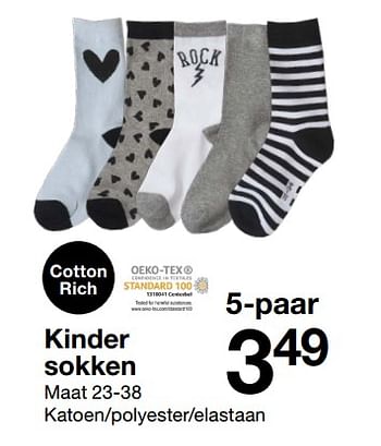 Aanbiedingen Kinder sokken - Huismerk - Zeeman  - Geldig van 03/03/2018 tot 16/03/2018 bij Zeeman