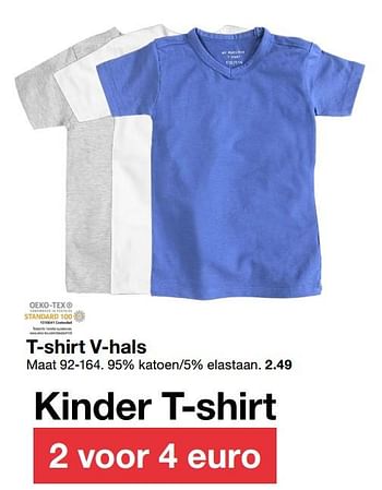 Aanbiedingen Kinder t-shirt v-hals - Huismerk - Zeeman  - Geldig van 03/03/2018 tot 16/03/2018 bij Zeeman