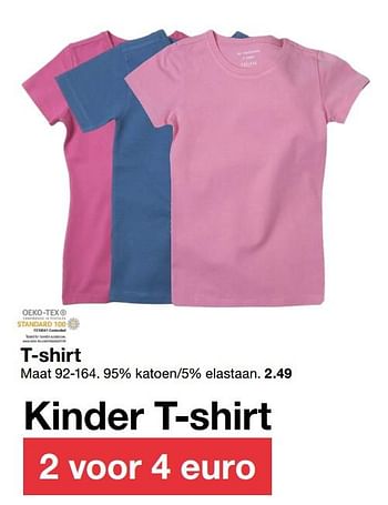 Aanbiedingen Kinder t-shirt - Huismerk - Zeeman  - Geldig van 03/03/2018 tot 16/03/2018 bij Zeeman