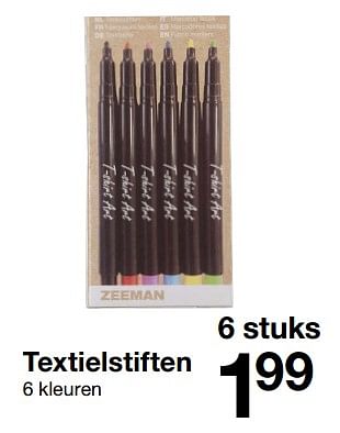 Aanbiedingen Textielstiften - Huismerk - Zeeman  - Geldig van 03/03/2018 tot 16/03/2018 bij Zeeman
