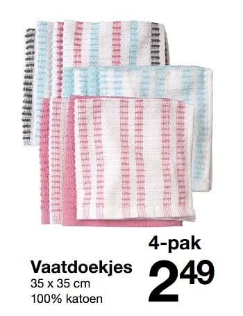 Aanbiedingen Vaatdoekjes - Huismerk - Zeeman  - Geldig van 03/03/2018 tot 16/03/2018 bij Zeeman