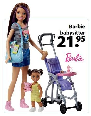 Aanbiedingen Barbie babysitter - Mattel - Geldig van 13/03/2018 tot 03/04/2018 bij Multi Bazar