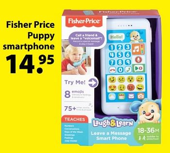 Aanbiedingen Fisher price puppy smartphone - Fisher-Price - Geldig van 13/03/2018 tot 03/04/2018 bij Multi Bazar