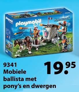Aanbiedingen Mobiele ballista met pony`s en dwerge - Playmobil - Geldig van 13/03/2018 tot 03/04/2018 bij Multi Bazar