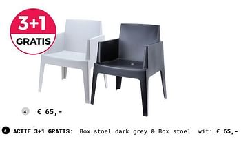 Aanbiedingen Box stoel dark grey + box stoel wit - Huismerk - Multi Bazar - Geldig van 13/03/2018 tot 31/08/2018 bij Multi Bazar