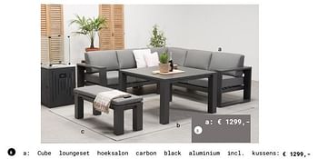 Aanbiedingen Cube loungeset hoeksalon carbon black aluminium incl . kussens - Huismerk - Multi Bazar - Geldig van 13/03/2018 tot 31/08/2018 bij Multi Bazar