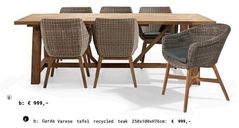 Aanbiedingen Garda varese tafel recycled teak - Huismerk - Multi Bazar - Geldig van 13/03/2018 tot 31/08/2018 bij Multi Bazar