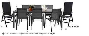 Aanbiedingen Marseille stapelstoel aluminium- textylene - Huismerk - Multi Bazar - Geldig van 13/03/2018 tot 31/08/2018 bij Multi Bazar