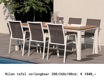 Aanbiedingen Milan tafel verlengbaar - Huismerk - Multi Bazar - Geldig van 13/03/2018 tot 31/08/2018 bij Multi Bazar