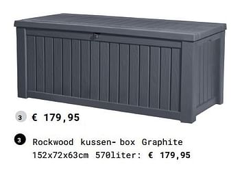 Aanbiedingen Rockwood kussenbox graphite - Huismerk - Multi Bazar - Geldig van 13/03/2018 tot 31/08/2018 bij Multi Bazar