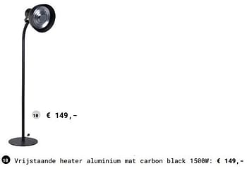 Aanbiedingen Vrijstaande heater aluminium mat carbon black - Huismerk - Multi Bazar - Geldig van 13/03/2018 tot 31/08/2018 bij Multi Bazar