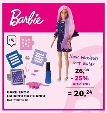 Aanbiedingen Barbiepop haircolor change mattel - Mattel - Geldig van 20/03/2018 tot 02/04/2018 bij Supra Bazar