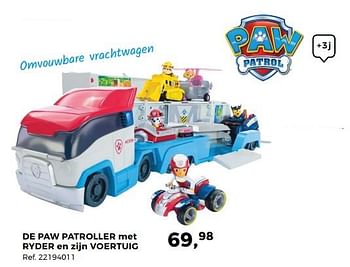 Aanbiedingen De paw patroller met ryder en zijn voertuig - PAW  PATROL - Geldig van 20/03/2018 tot 24/04/2018 bij Supra Bazar