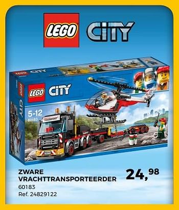 Aanbiedingen Lego city zware vrachttransporteerder 60183 - Lego - Geldig van 20/03/2018 tot 24/04/2018 bij Supra Bazar