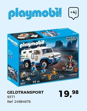 Aanbiedingen Playmobil geldtransport 9371 - Playmobil - Geldig van 20/03/2018 tot 24/04/2018 bij Supra Bazar