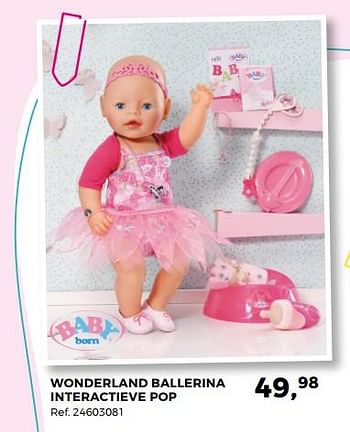 Aanbiedingen Wonderland ballerina interactieve pop - Baby Born - Geldig van 20/03/2018 tot 24/04/2018 bij Supra Bazar