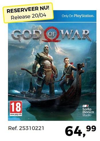 Aanbiedingen God of war - Sony Computer Entertainment Europe - Geldig van 20/03/2018 tot 24/04/2018 bij Supra Bazar