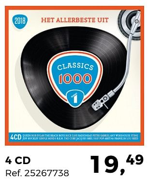 Aanbiedingen Classics 1000 4 cd - Huismerk - Supra Bazar - Geldig van 20/03/2018 tot 24/04/2018 bij Supra Bazar