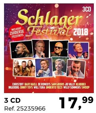 Aanbiedingen Schlaher festival 2018 3 cd - Huismerk - Supra Bazar - Geldig van 20/03/2018 tot 24/04/2018 bij Supra Bazar