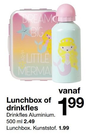 Aanbiedingen Lunchbox of drinkfles - Huismerk - Zeeman  - Geldig van 24/03/2018 tot 07/04/2018 bij Zeeman