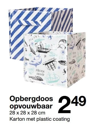 Aanbiedingen Opbergdoos opvouwbaar - Huismerk - Zeeman  - Geldig van 24/03/2018 tot 07/04/2018 bij Zeeman