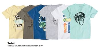 Aanbiedingen T-shirt - Huismerk - Zeeman  - Geldig van 24/03/2018 tot 07/04/2018 bij Zeeman