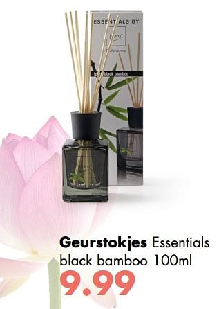 Aanbiedingen Geurstokjes essentials black bamboo - Huismerk - Multi Bazar - Geldig van 02/04/2018 tot 06/05/2018 bij Multi Bazar