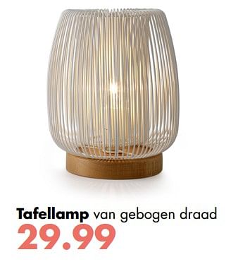 Aanbiedingen Tafellamp van gebogen draad - Huismerk - Multi Bazar - Geldig van 02/04/2018 tot 06/05/2018 bij Multi Bazar