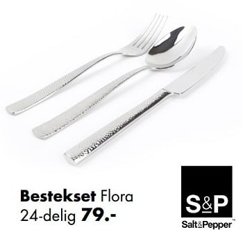 Aanbiedingen Bestekset flora 24-delig - Salt &amp; Pepper - Geldig van 18/04/2018 tot 31/05/2018 bij Multi Bazar