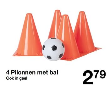 Aanbiedingen 4 pilonnen met bal - Huismerk - Zeeman  - Geldig van 21/04/2018 tot 05/05/2018 bij Zeeman