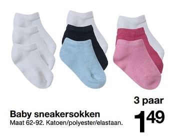 Aanbiedingen Baby sneakersokken - Huismerk - Zeeman  - Geldig van 21/04/2018 tot 05/05/2018 bij Zeeman