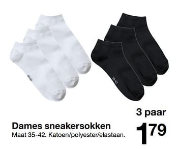 Aanbiedingen Dames sneakersokken - Huismerk - Zeeman  - Geldig van 21/04/2018 tot 05/05/2018 bij Zeeman