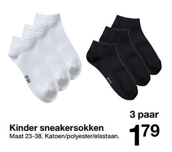 Aanbiedingen Kinder sneakersokken - Huismerk - Zeeman  - Geldig van 21/04/2018 tot 05/05/2018 bij Zeeman