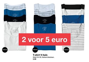 Aanbiedingen T-shirt v-hals - Huismerk - Zeeman  - Geldig van 21/04/2018 tot 05/05/2018 bij Zeeman