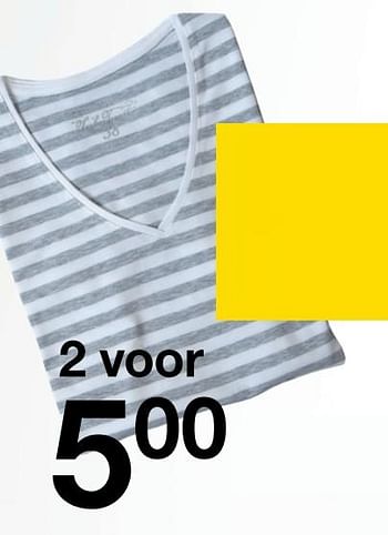 Aanbiedingen T-shirt - Huismerk - Zeeman  - Geldig van 21/04/2018 tot 05/05/2018 bij Zeeman