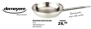 Aanbiedingen Bakpan restoline - Demeyere - Geldig van 24/04/2018 tot 29/05/2018 bij Supra Bazar