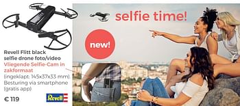 Aanbiedingen Revell flitt black selfie drone foto-video - Revell - Geldig van 22/04/2018 tot 12/05/2018 bij Multi Bazar