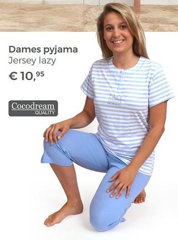 Aanbiedingen Dames pyjama jersey lazy cocodream - Cocodream Quality - Geldig van 22/04/2018 tot 12/05/2018 bij Multi Bazar