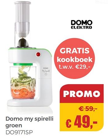 Aanbiedingen Domo my spirelli groen do9171sp - Domo - Geldig van 22/04/2018 tot 12/05/2018 bij Multi Bazar